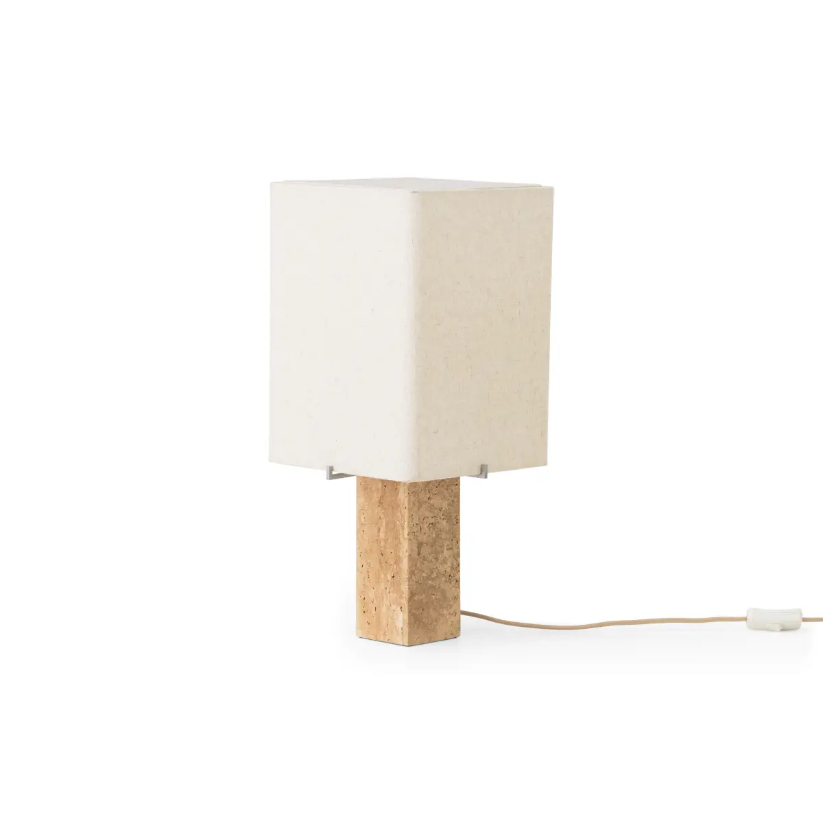 Nonna Bordlampe Travertin Sand/Tekstil Sand – H49 cm