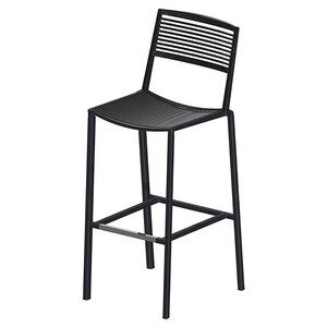 Easy barstol 65 cm Sort aluminium med fodstøtte i rustfrit stål