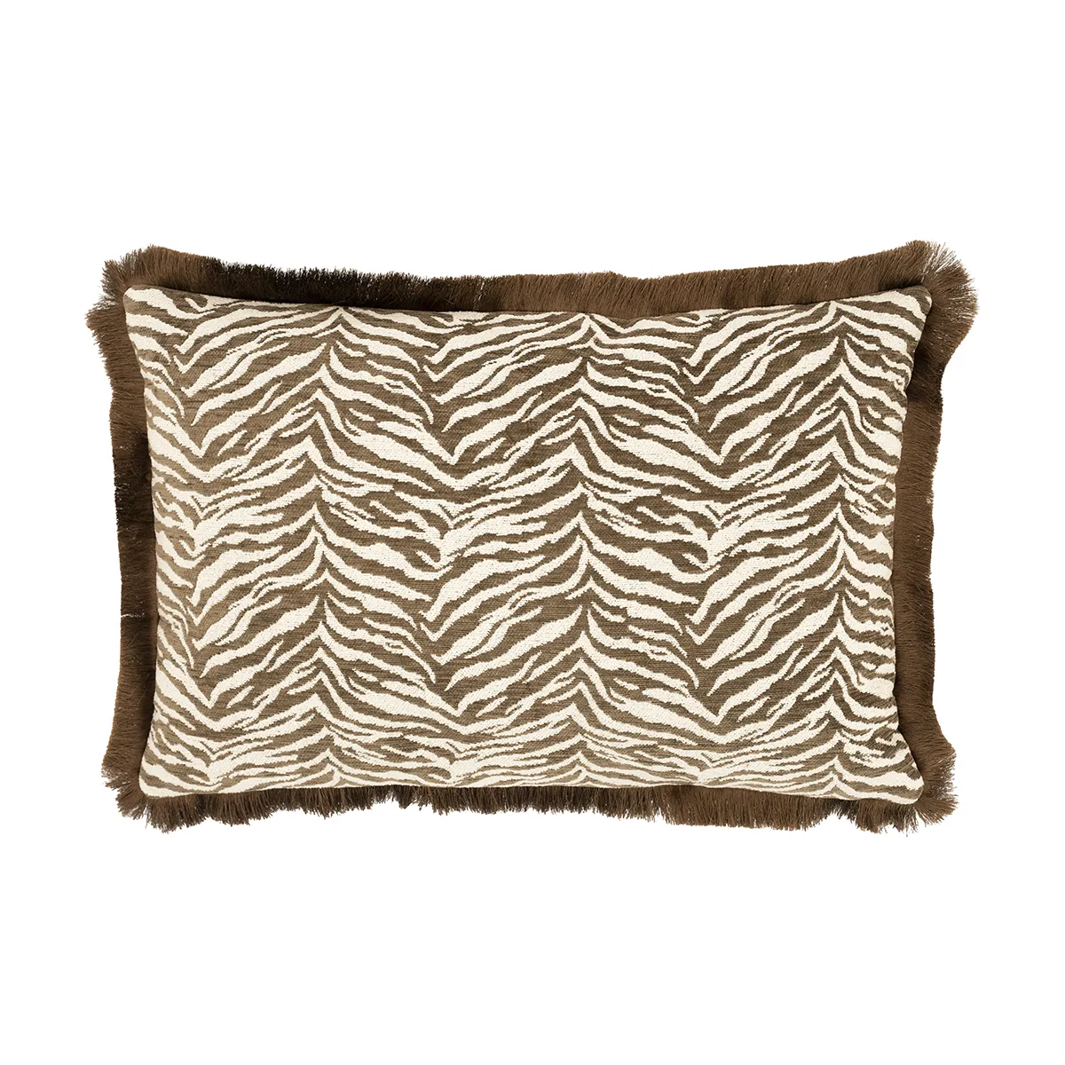 By-Boo, Pyntepude med frynser Tigra Brown 40x60 cm