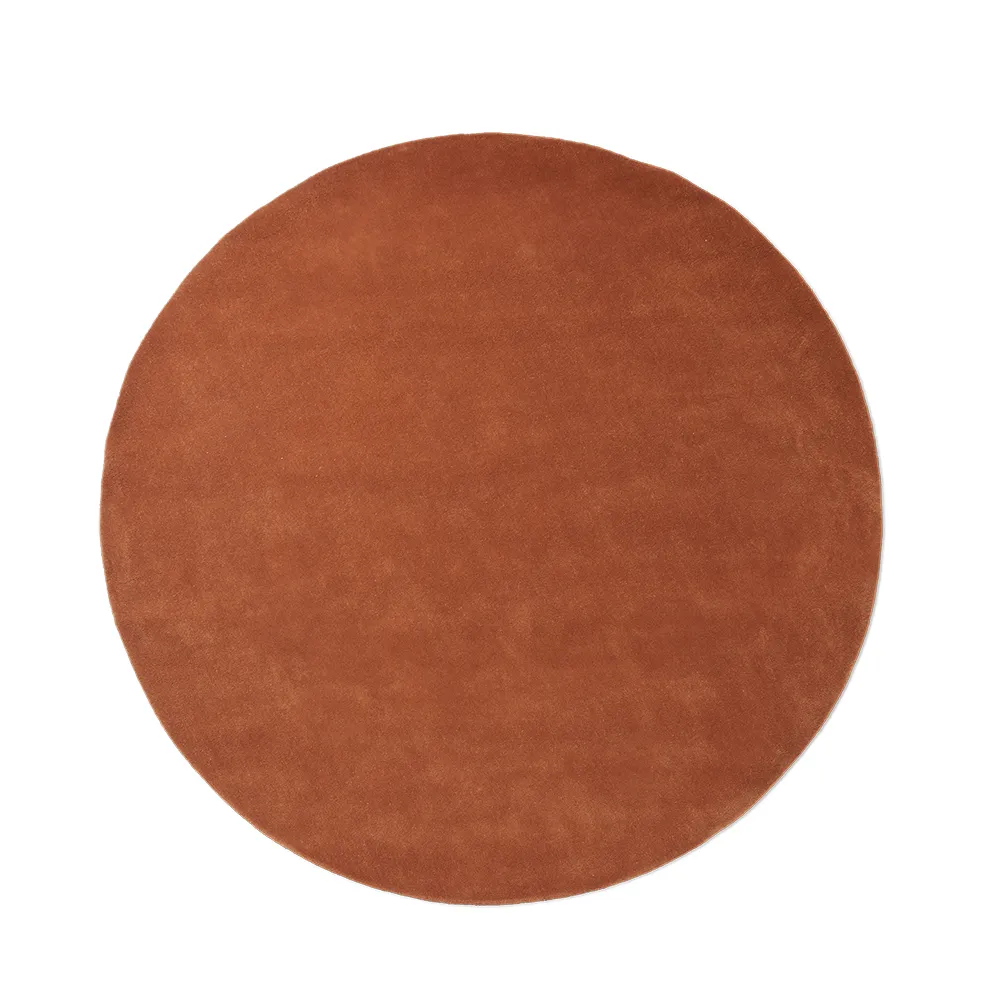 Ferm Living, Stille Tufted Rug - Ø240 - Red Brown