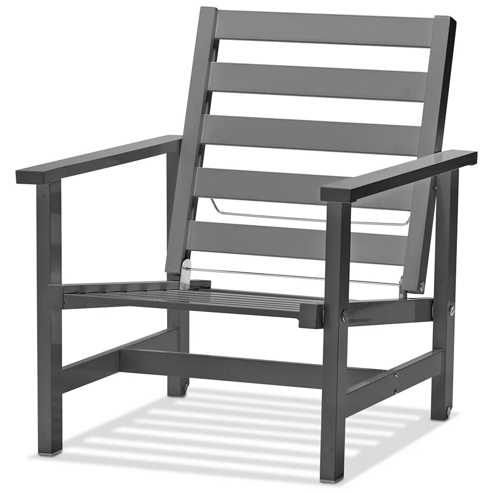 Lænestol aluminium grå 