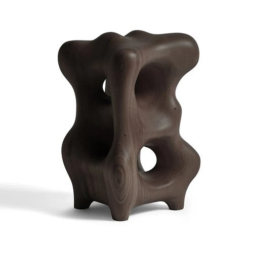 Organic skulptur lackad mörk mahogny