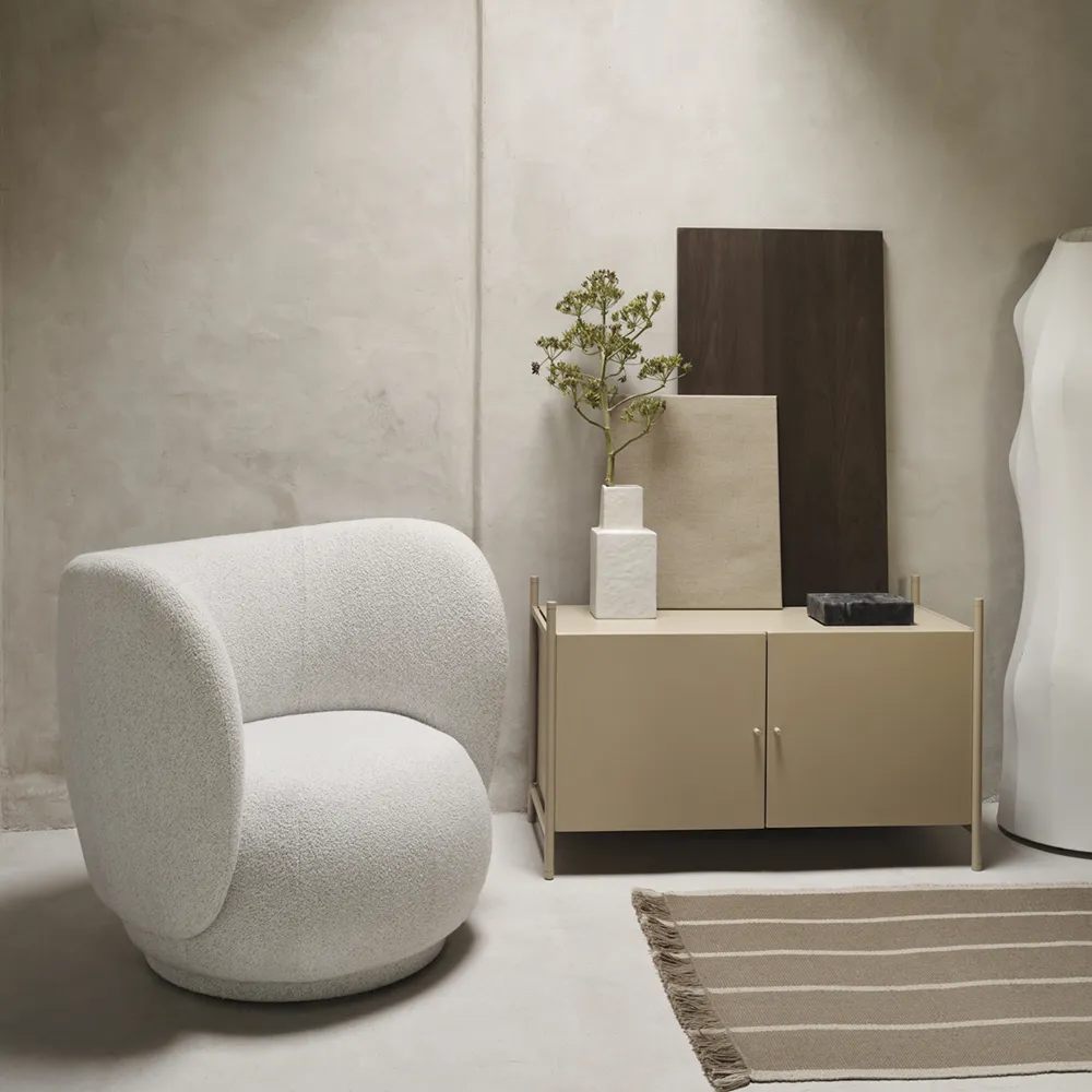Rico Lounge lænestol Soft Bouclé - Off-white/Sand