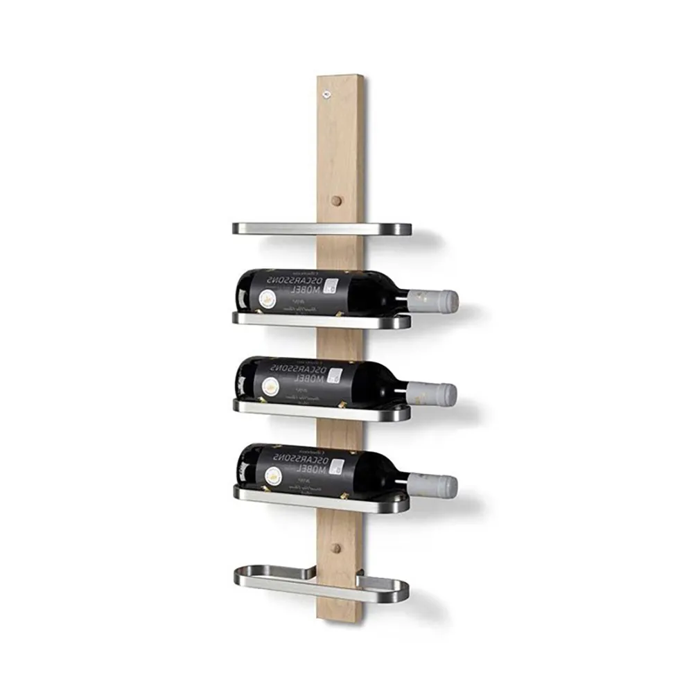 Mazzi Vinreol 5 flasker Hvidolieret eg /Slebet stål