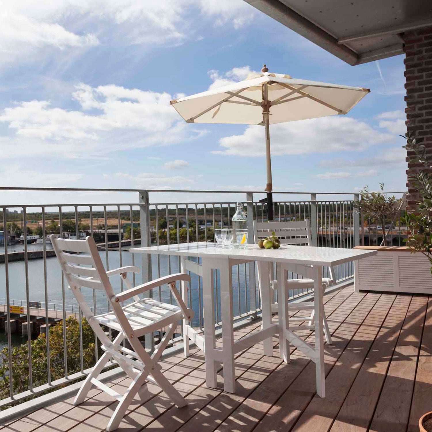 Butterfly 65x130 cm Balkon bord hvid 