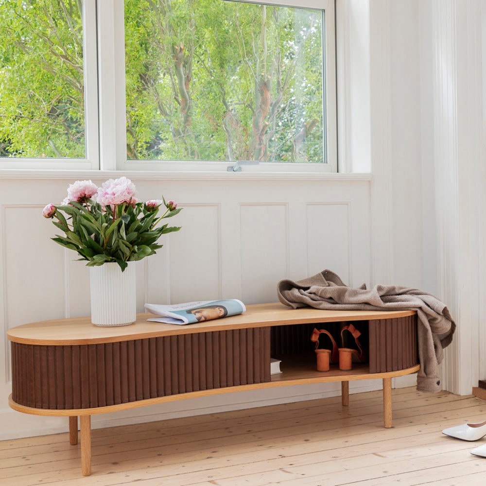 Audacious TV Bench Bench Solid Oak,MDF (painted),Polyester,Artificial