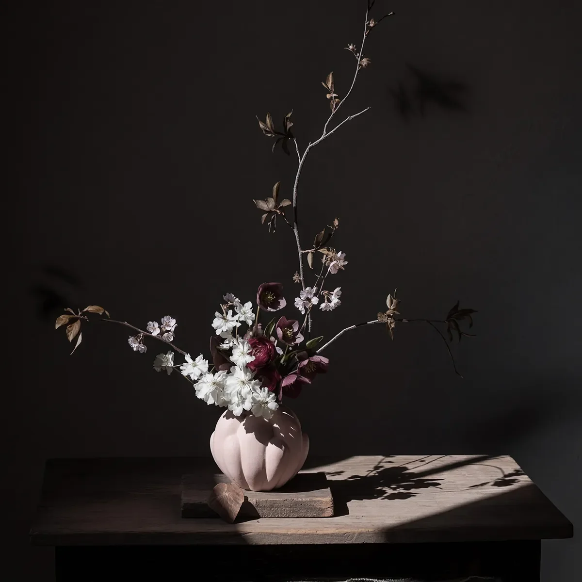 Håndlavet vase Bloom Petit Rose H18 cm