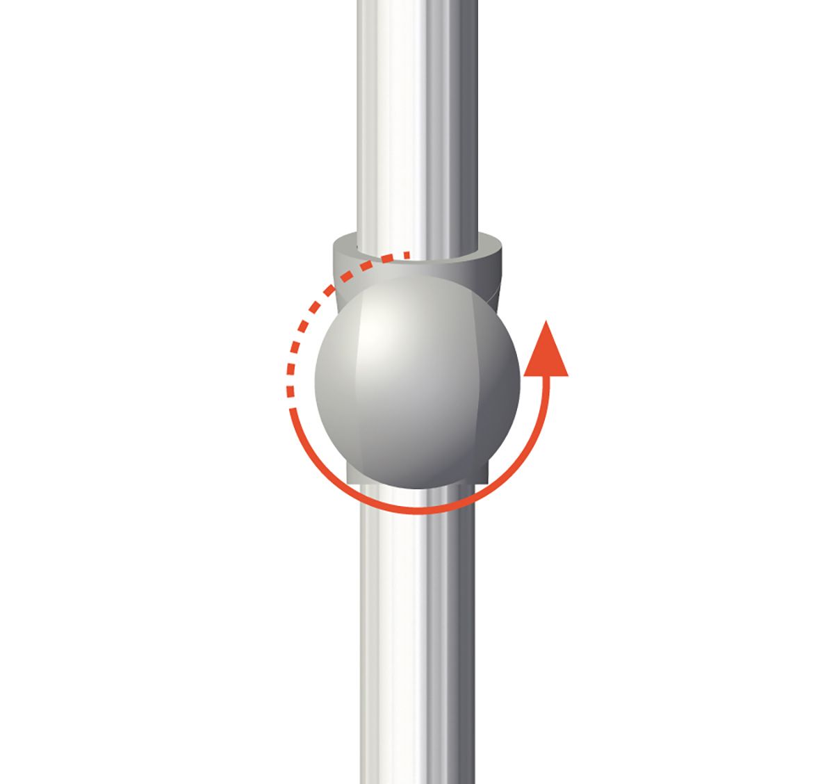 Alu-Smart Parasol 250 cm Kat.2 157 Stone Grey