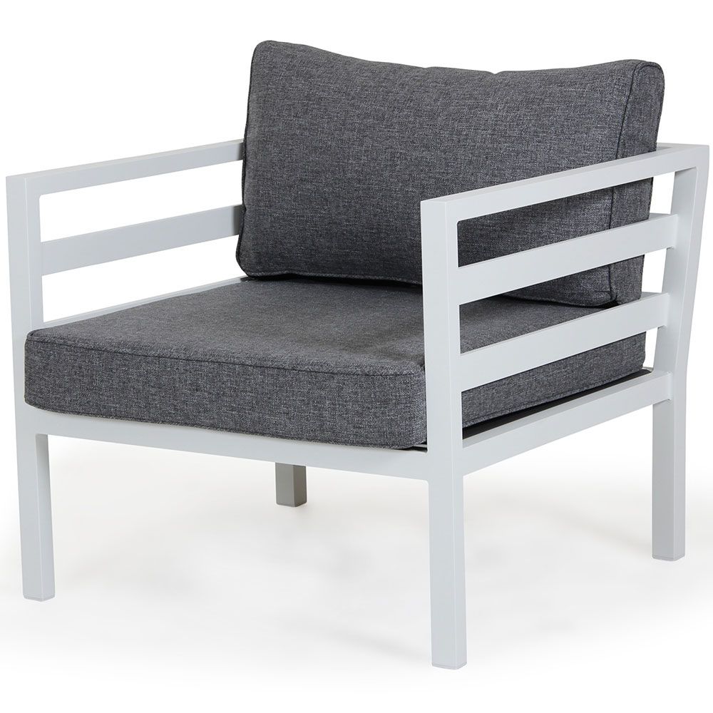 Weldon Lænestol Hvid/Grå Brafab