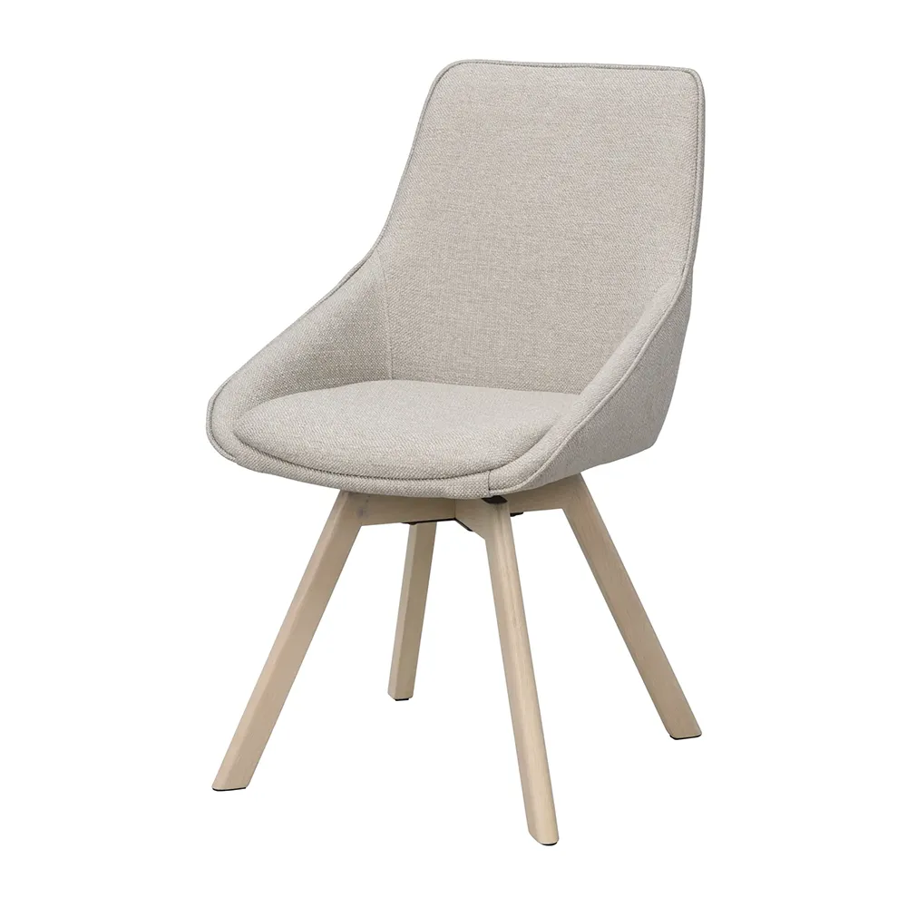 Rowico Home, Alison stol beige stof/hvidpigmenterede ben i eg