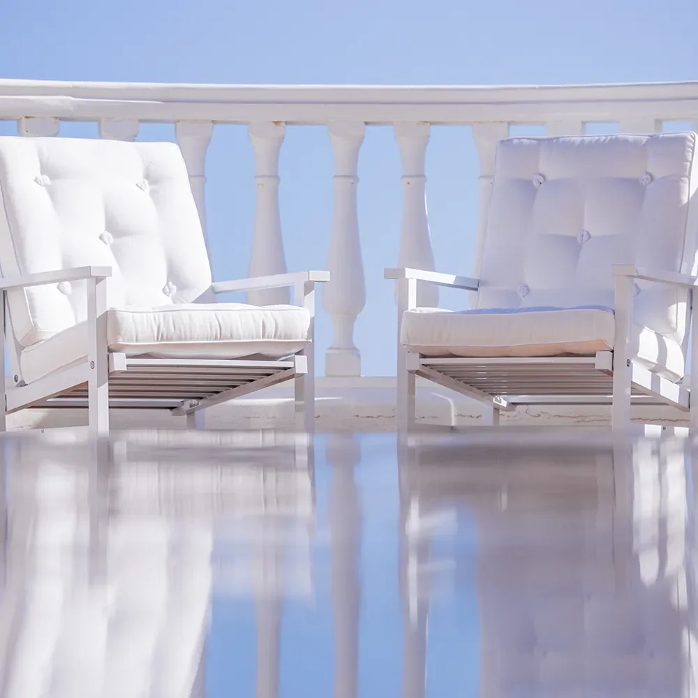 Lænestol aluminium hvid 