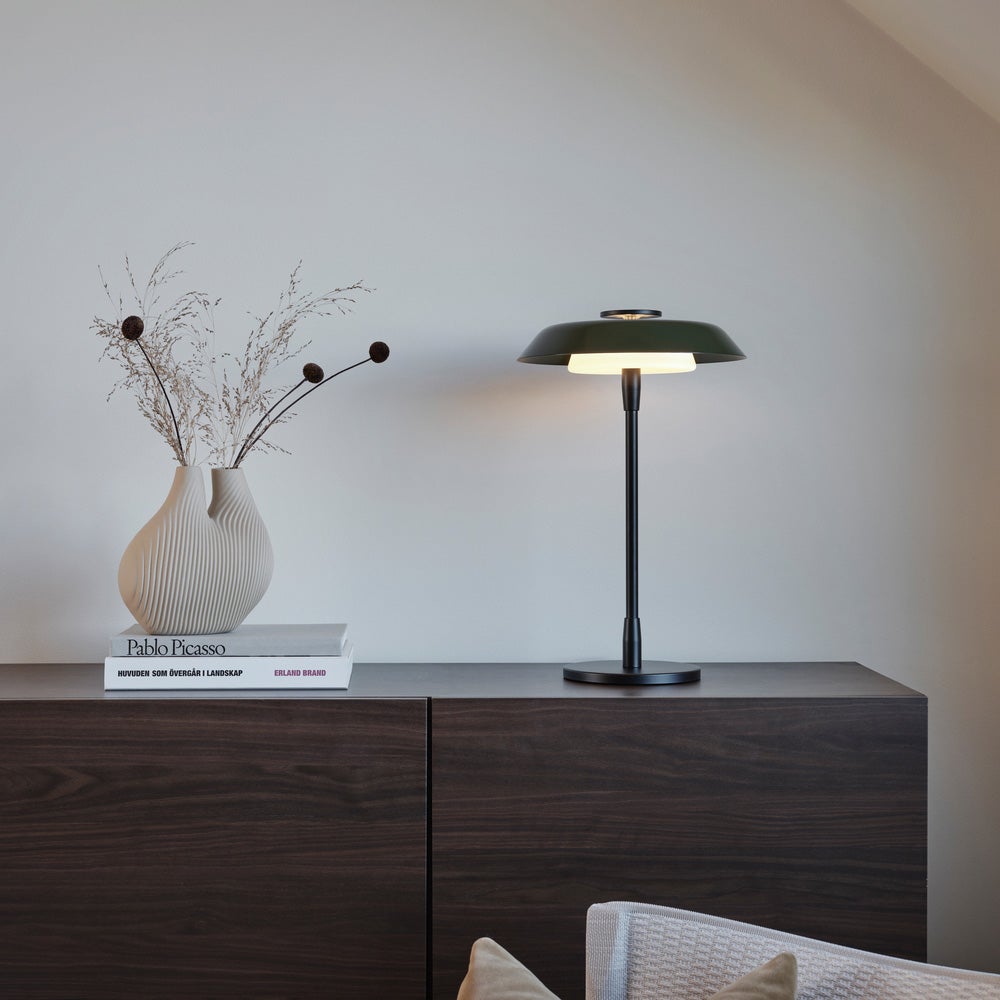 Horisont bordlampe H475 mat sort/blank skovgrøn
