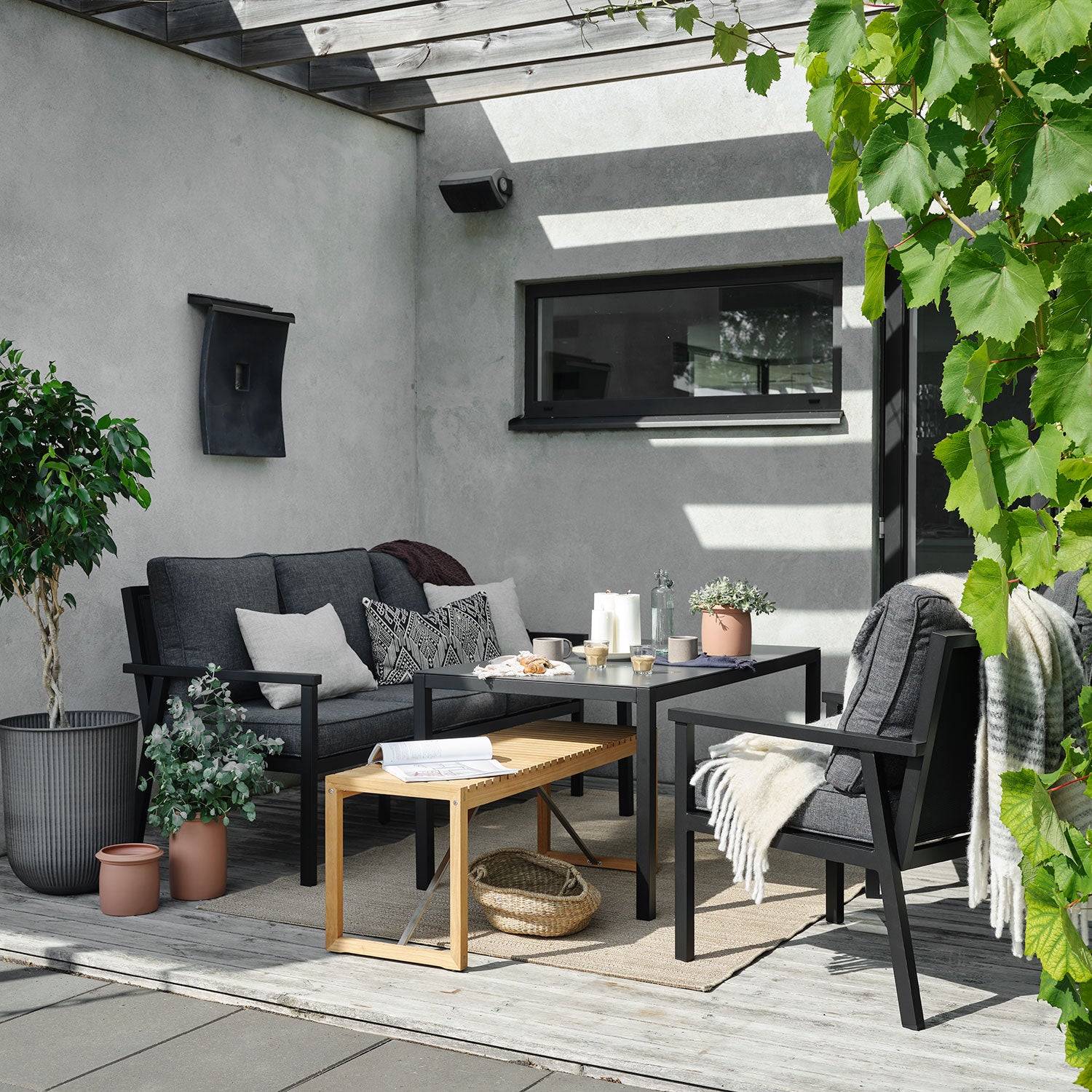 Rana sofagruppe høj sort 