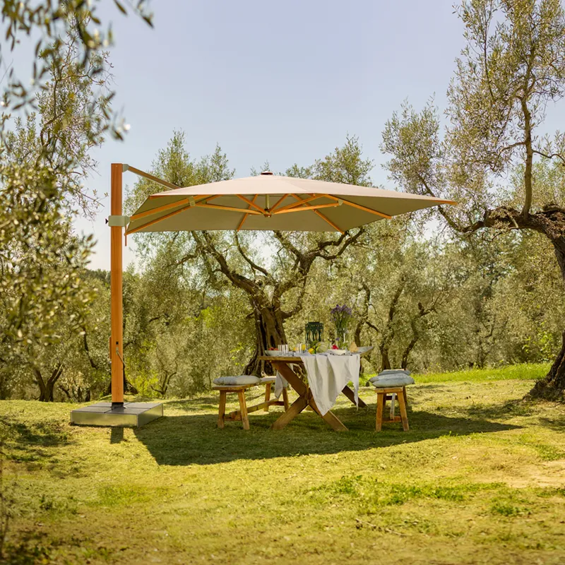 Aura frithængende parasol 400x400 cm cat.5 530 Atlantic