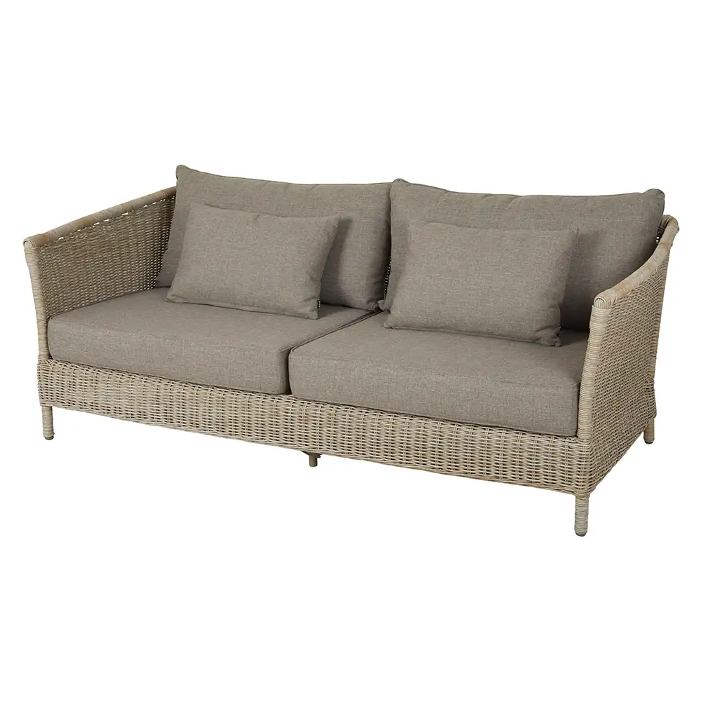 Aster 3-pers. Sofa Beige Polyrattan Inkl. Hynder Brafab