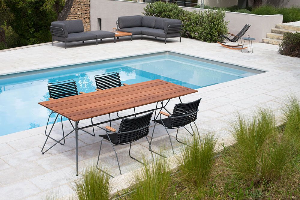 Sketch spisebord grå 88x220 cm bambus