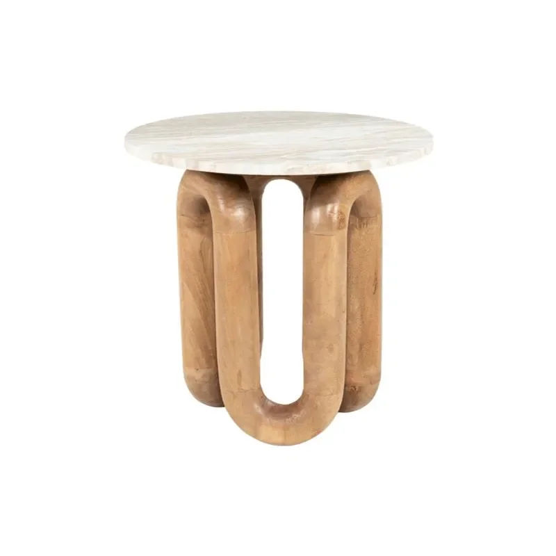 By-Boo, LoopStone sidebord 52x52x51 cm marmor natur