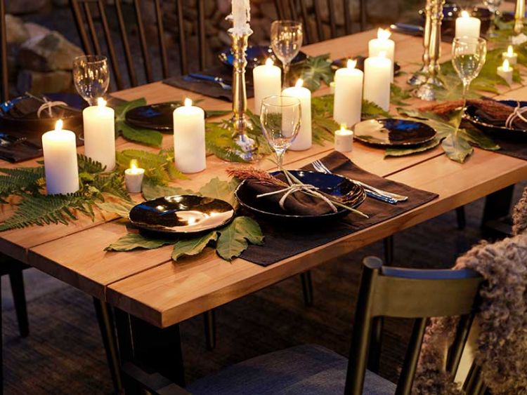 Laurion Sofabord 67x130 cm Teak/Sort Brafab