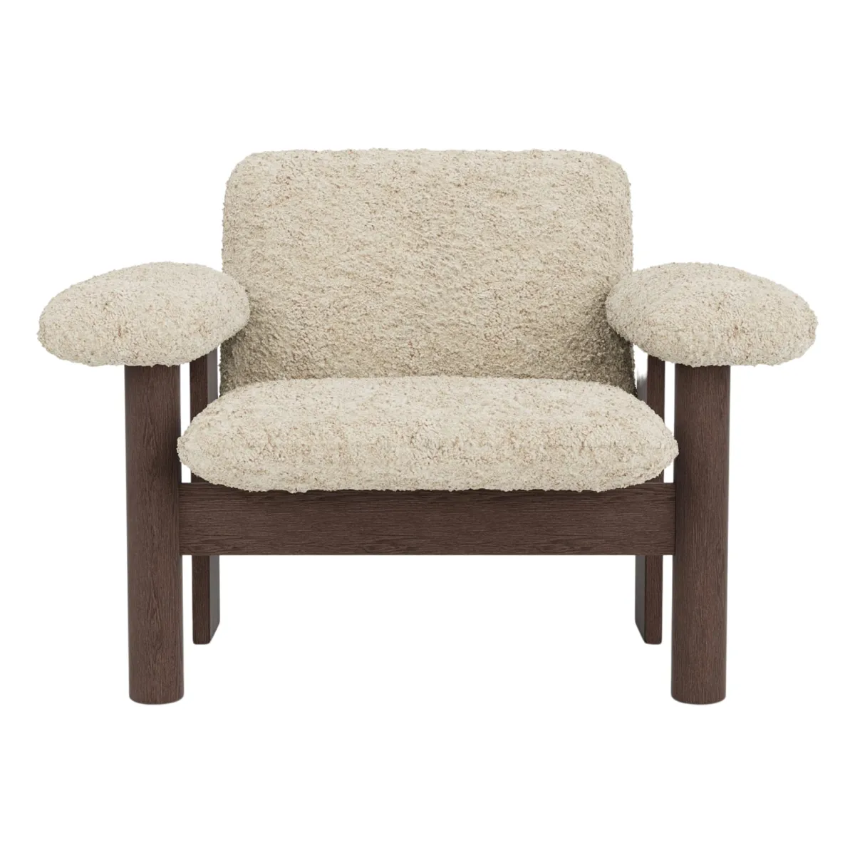 Brasilia loungestol mørkbejdset eg, Sheepskin Nevotex Nature