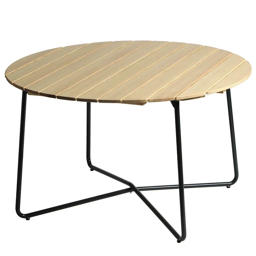 Grythyttan Stålmöbler, 9A Bord 120 cm olieret fyrretræ/grønt stativ