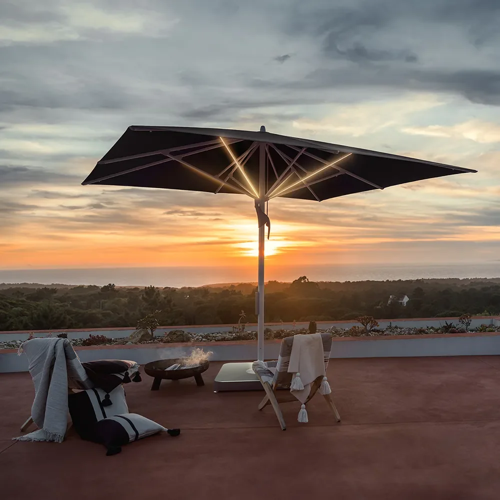 Fortello LED 350x350 cm parasol alu Cat.5 618 Dijon