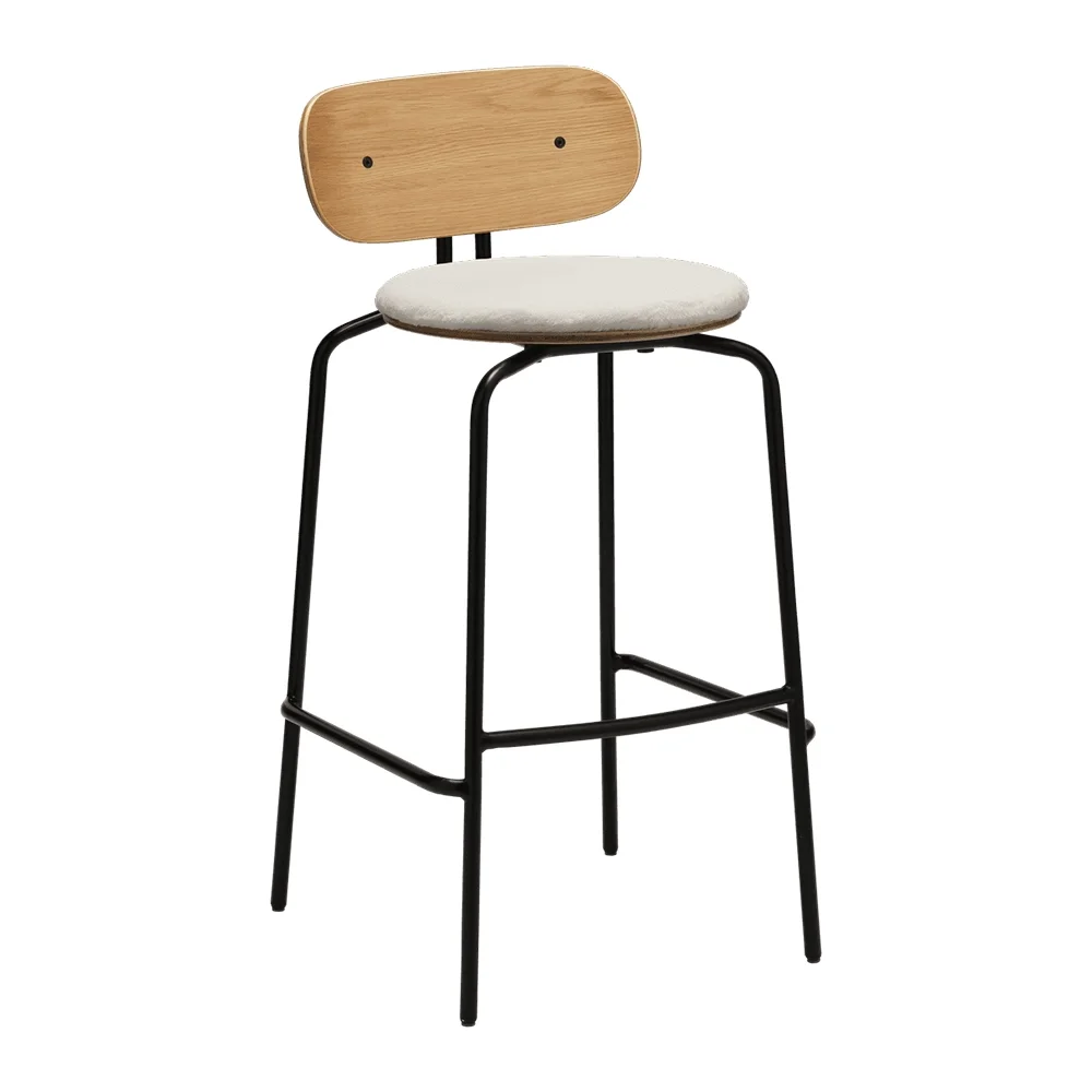 Curious Barstol Eg/Sort Teddy White