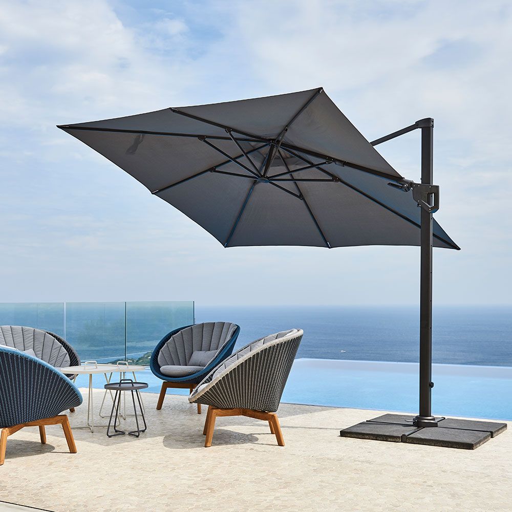 Hyde Luxe Tilt Parasol 300X300 cm Grå