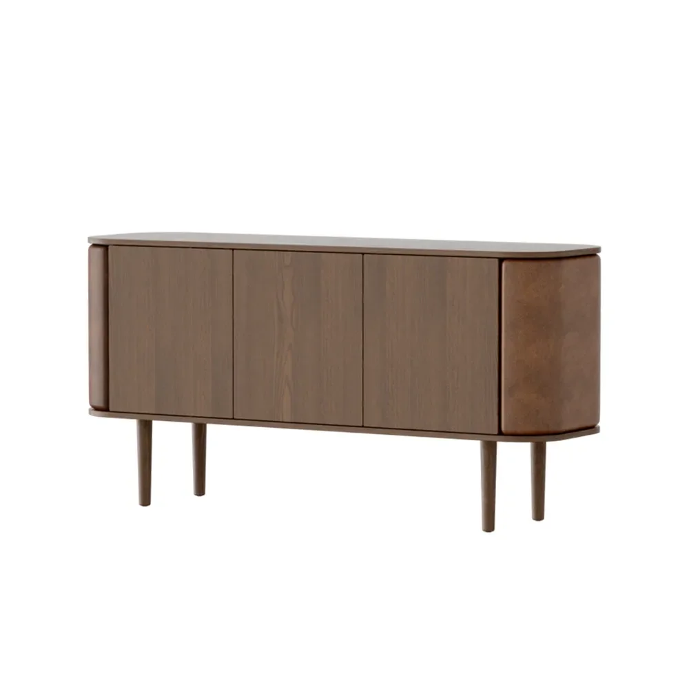 Umage, Treasures skab med 3 låger Mørk eg/Brown faux leather