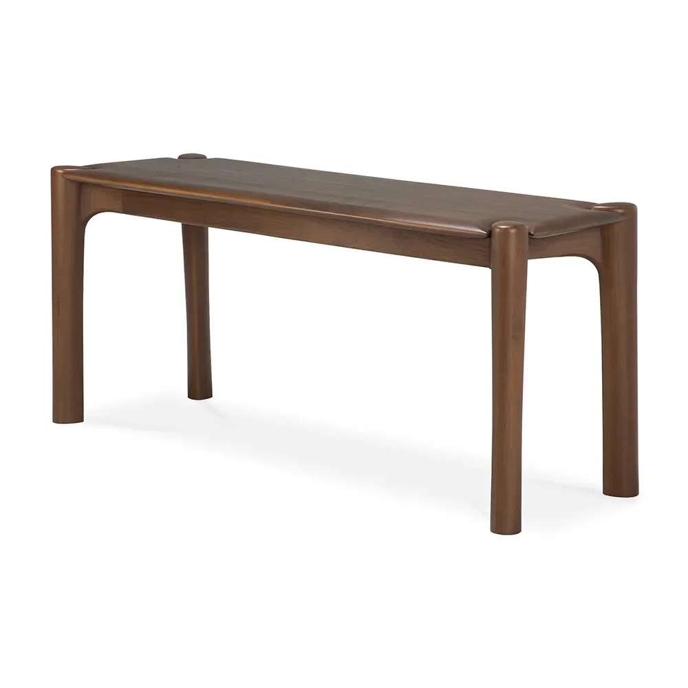 PI Bænk 35x126 cm Brunlakeret teak