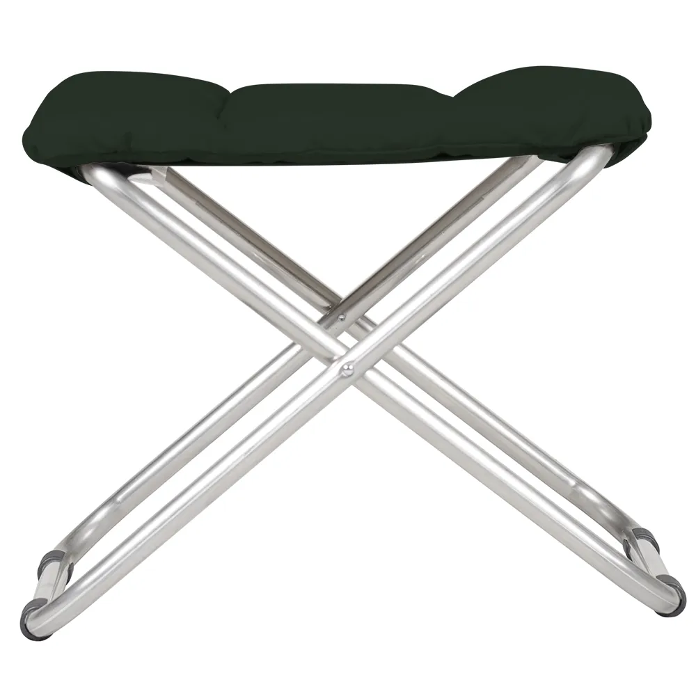 Chico soft fodskammel dark green aluminium