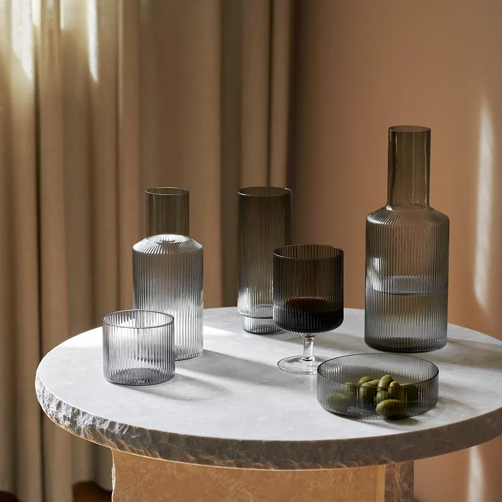 Ripple Lavt glas 4-pak - Smoked Grey