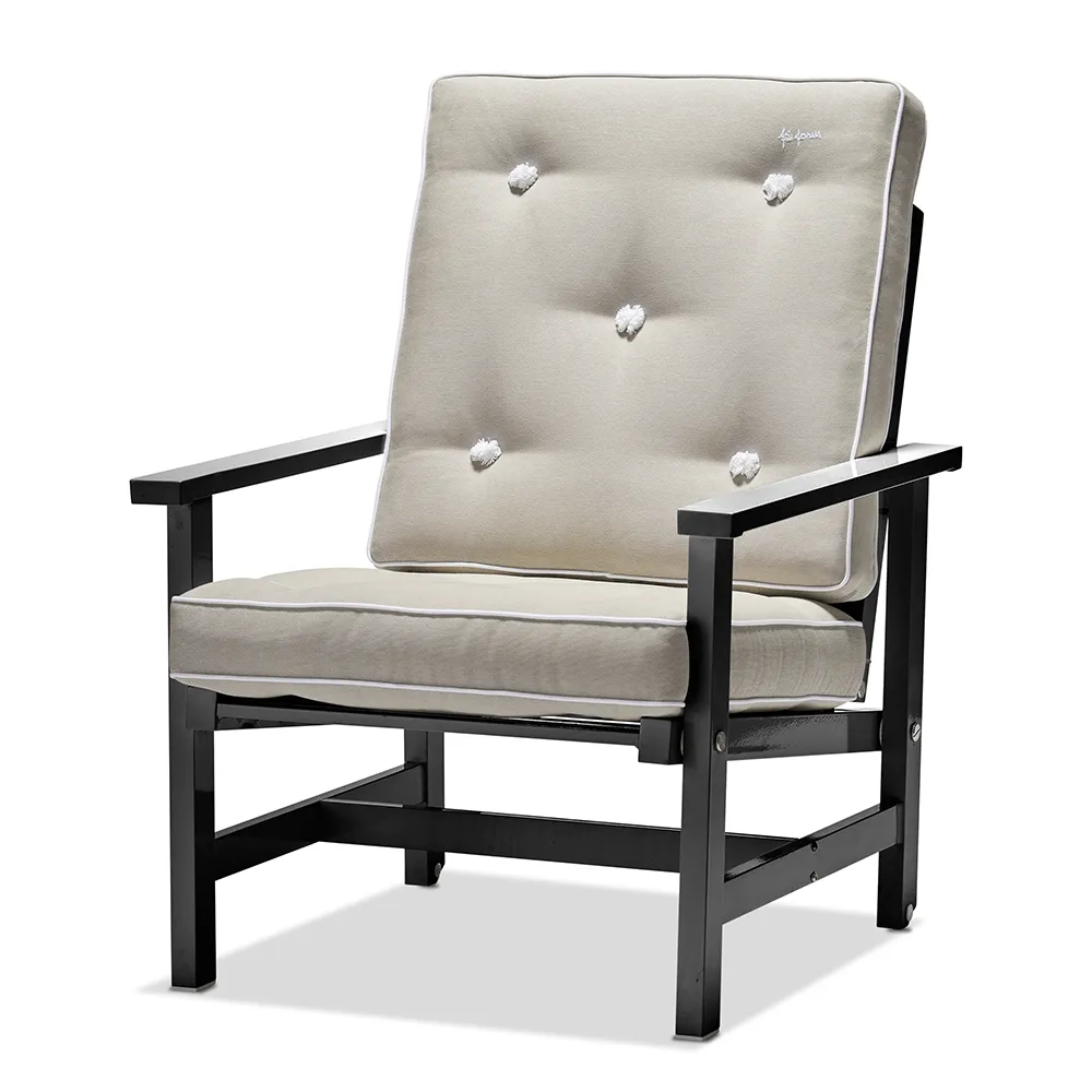 Lænestol aluminium sort 