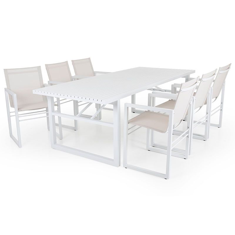 Vevi Spisebordssæt Hvid Aluminium Brafab