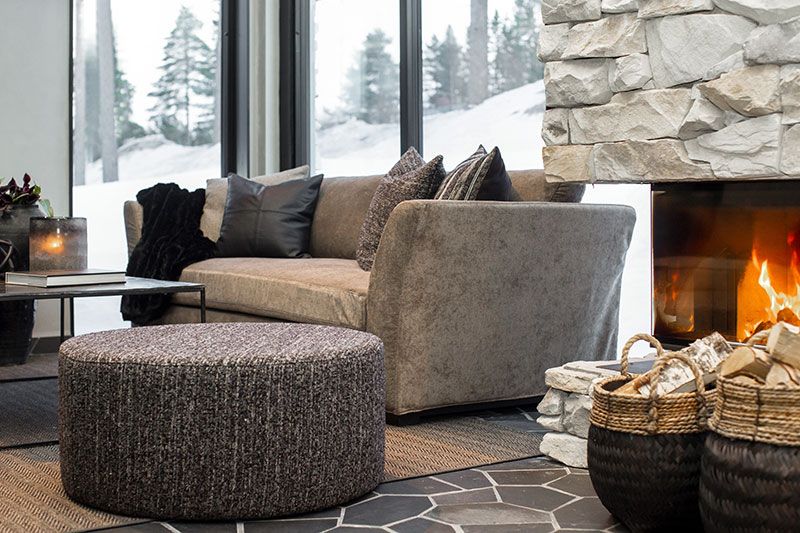 Cortina Fodskammel/Puf 60 cm Coelle Grey Artwood