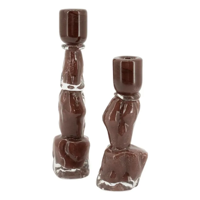 Liqo (set of2) 7x6x19,5 cm Glas Brun