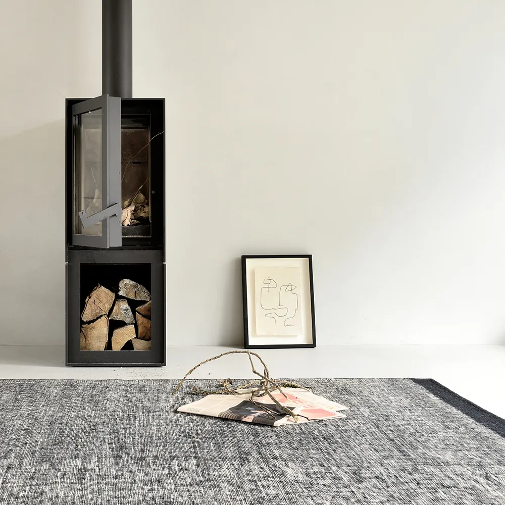 Dots kilim Tæppe 200x300 Black