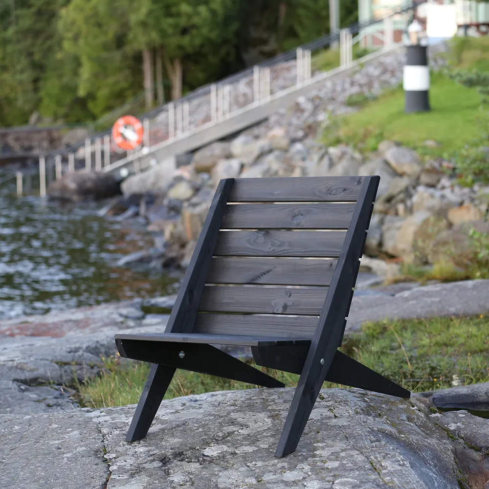 Granny stol Fyrretræ sortolieret