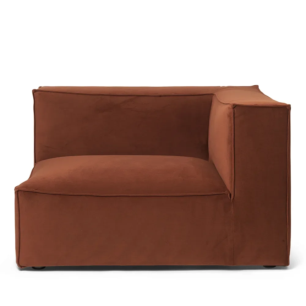 Ferm Living, Catena Sofa Armrest Right S401 Rich Velvet - 21 Rust