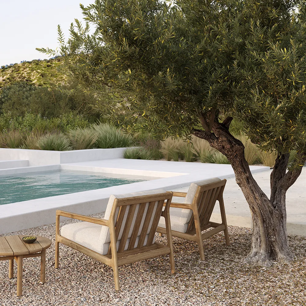 Jack Lænestol Teak/Off White