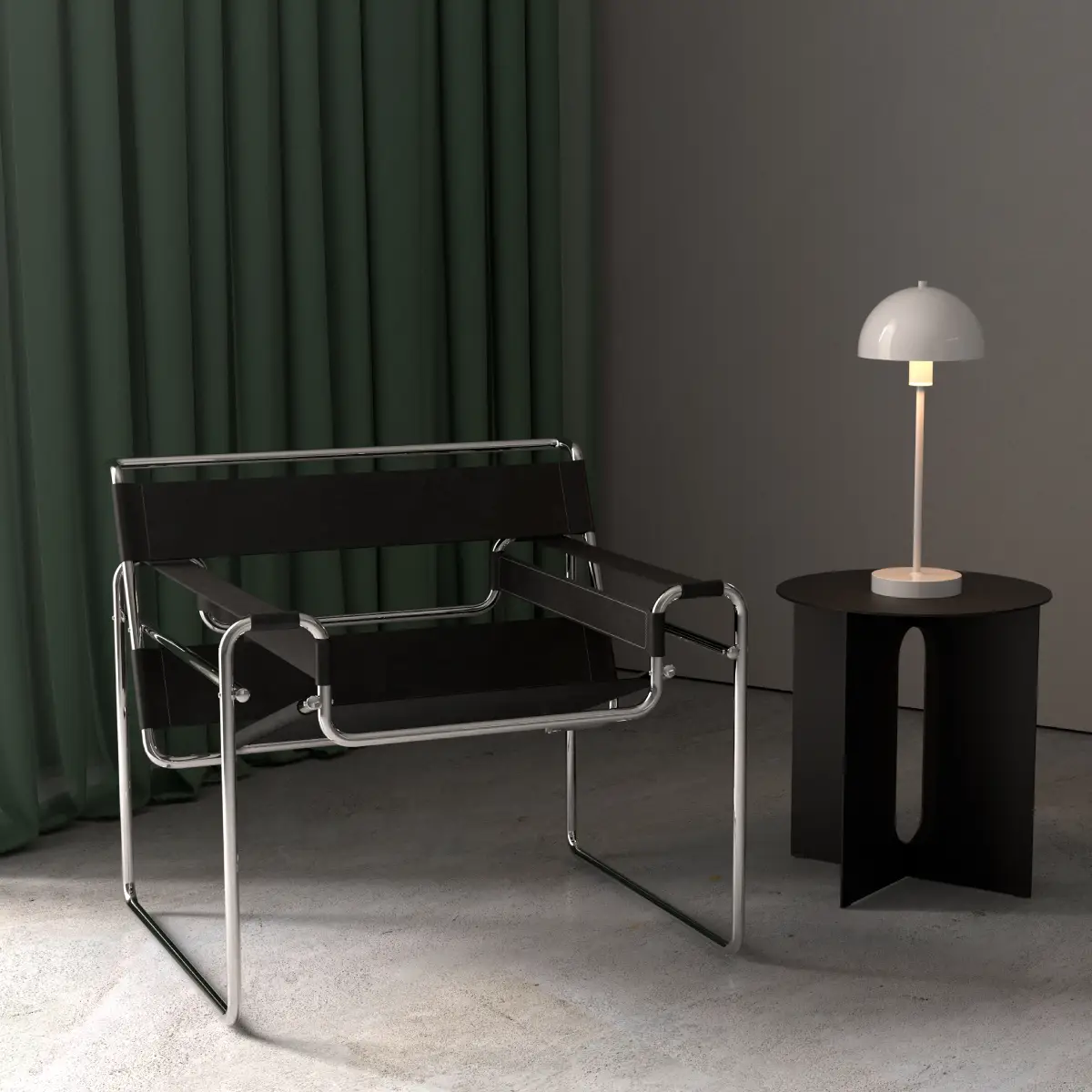 Vienda bordlampe i blank hvid, Ø19,5 x H50 cm, metal