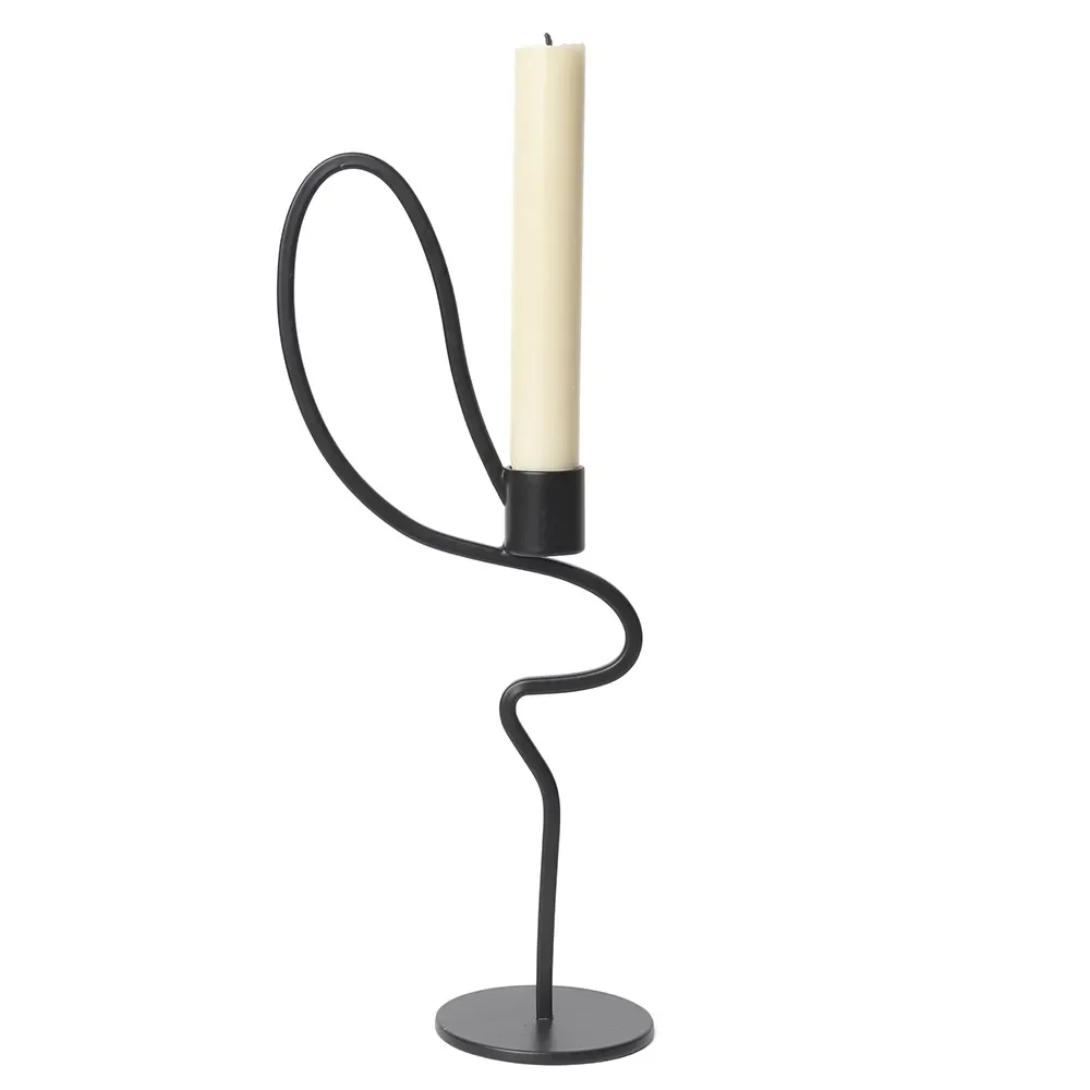 Ferm Living Valse lysestage high Black