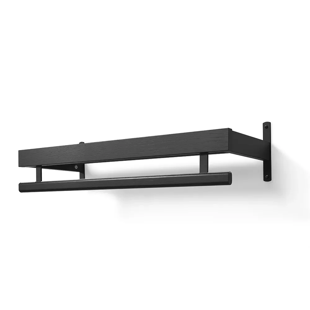 Oscarssons Möbel, Nadja hattehylde 80 cm Sortbejdset eg/matsort stål