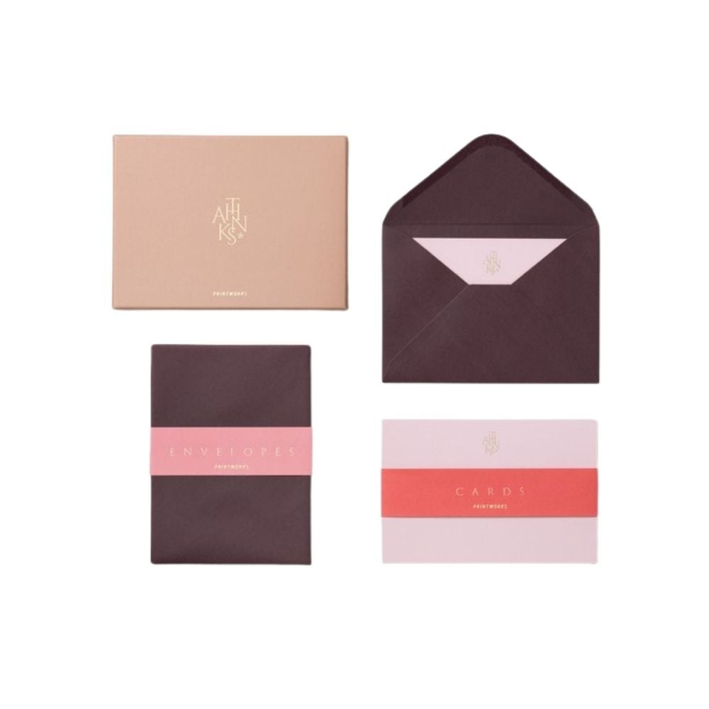 Printworks, Card & Envelope Set - Thanks Beige