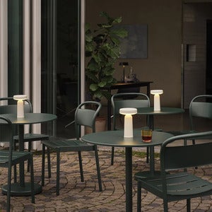 Linear Steel Spisebordsstol Dark Green 