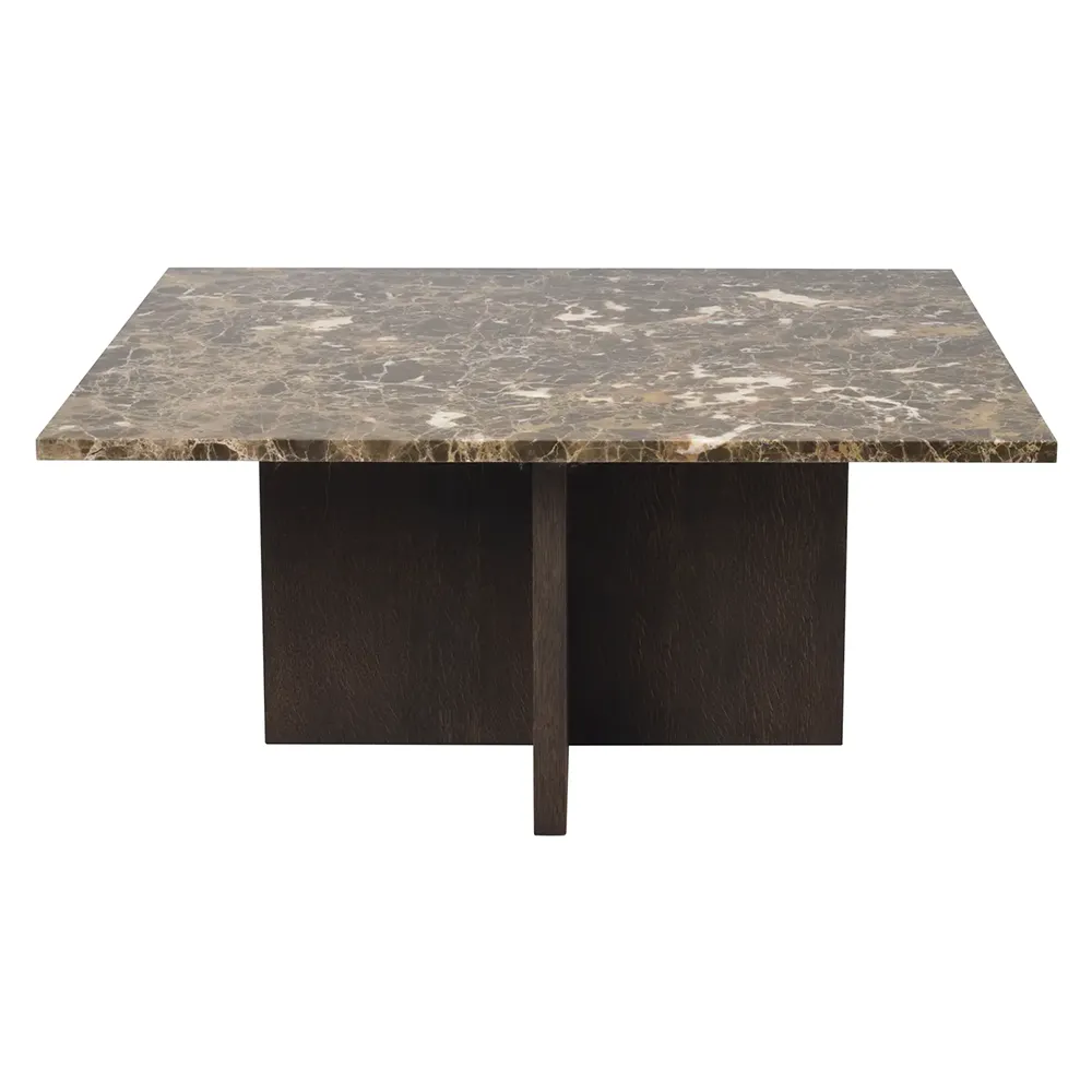 Rowico Home, Brooksville sofabord 90x90 cm brun marmor/eg