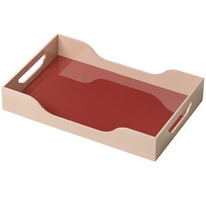 Lacquered Tray - Swell, Maroon/Pink 34x20 cm