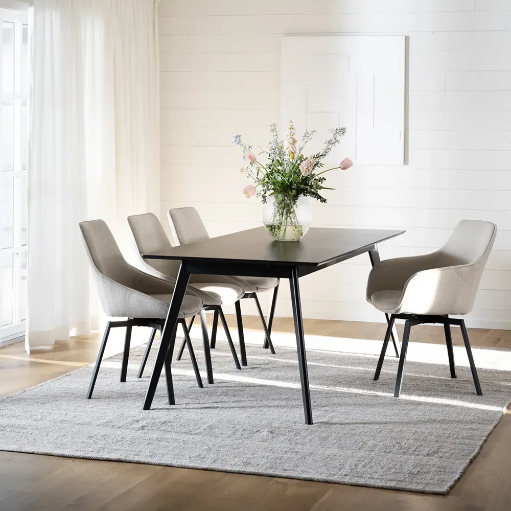 Yumi spisebord 190x90 cm sortbetset ask