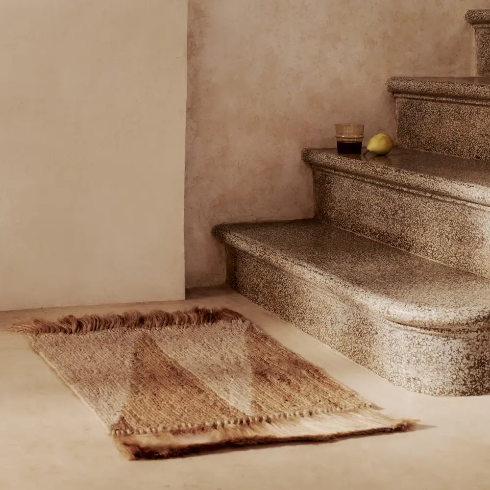 Studie tæppe 50 x 70 cm - Natur/Off-white