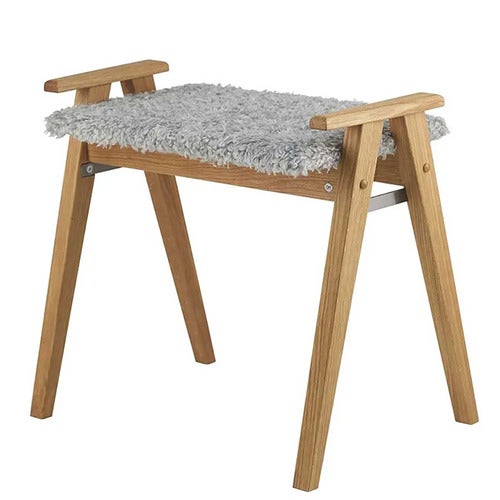 Alme Skammel olieret eg/fåreskindslook lysegrå